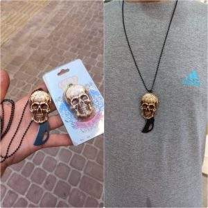 چاقو گردنبندی طرح اسکلت