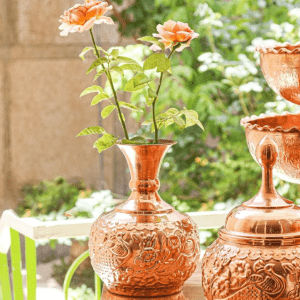 گلدان مسی طرح دار ممتاز