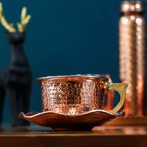 فنجان و نعلبکی نیلوفری