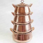 ست 4 عددی قابلمه ته گرد مسی
