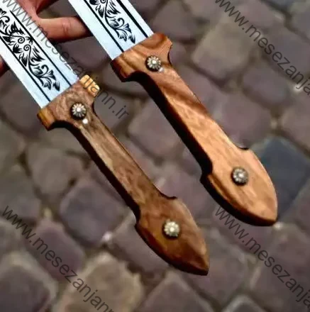 قمه 60 سانتی دسته چوبی طرح دار