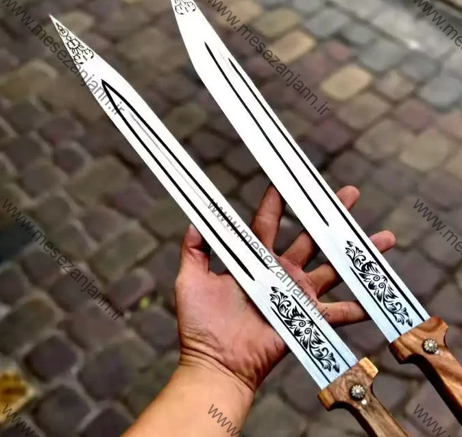 قمه 60 سانتی دسته چوبی طرح دار