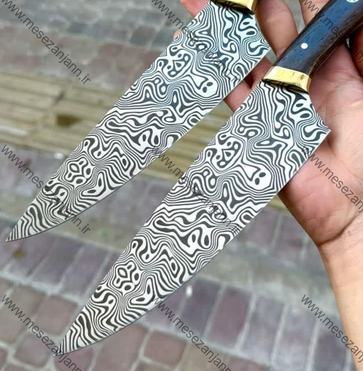 کارد سرآشپز طرح تیغه دمشقی 2 کارد سرآشپز طرح تیغه دمشقی