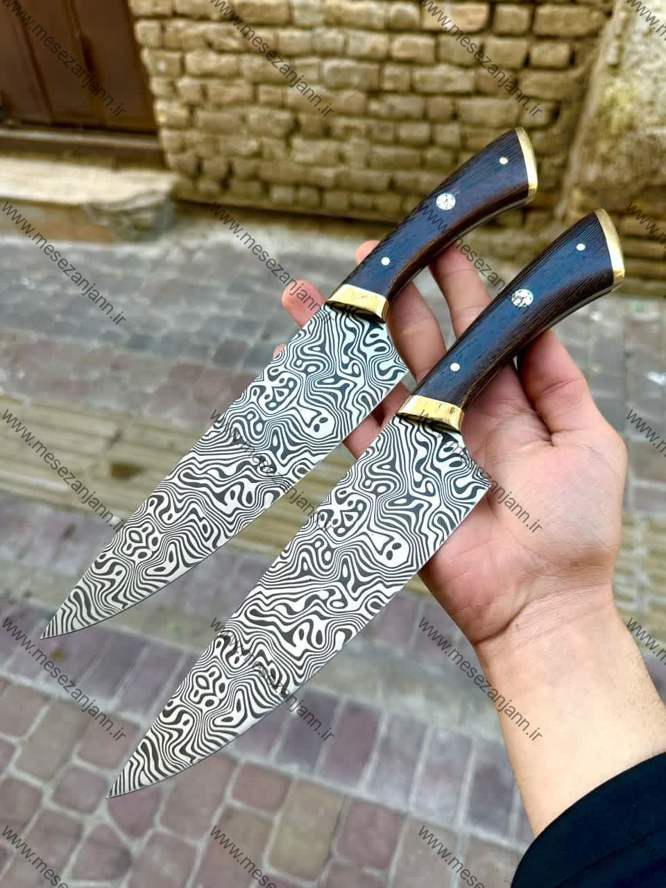کارد سرآشپز طرح تیغه دمشقی 1 کارد سرآشپز طرح تیغه دمشقی