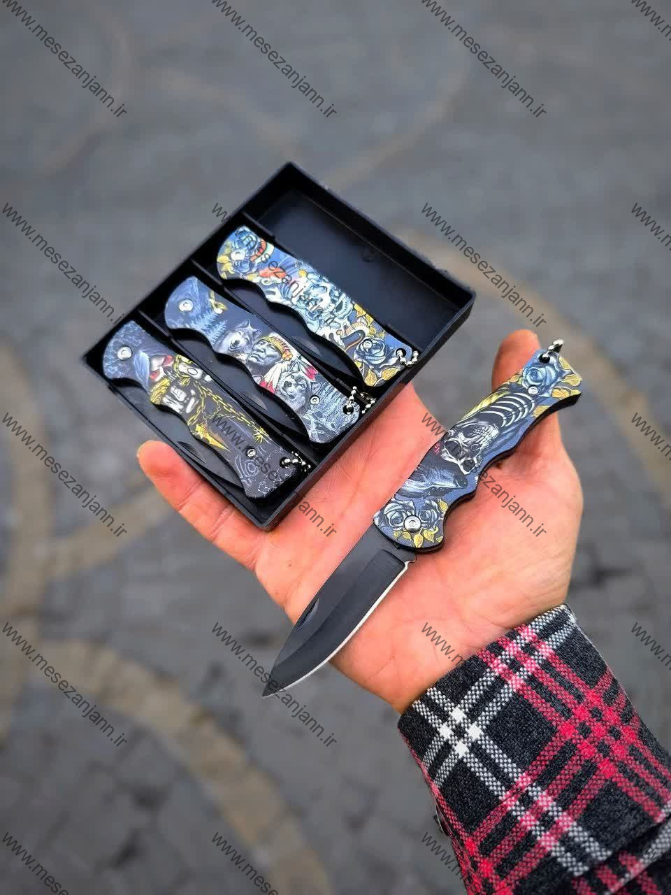 چاقوی جیبی طرح اسکلتی 1 چاقوی جیبی طرح اسکلتی