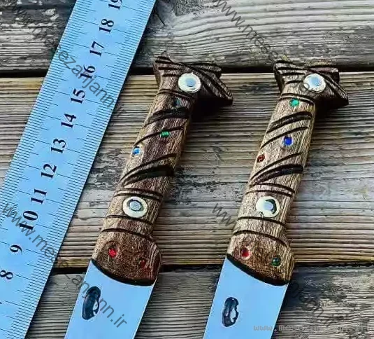 کارد کمری نگین کوب 2 چرم صنعتی دست دوخت