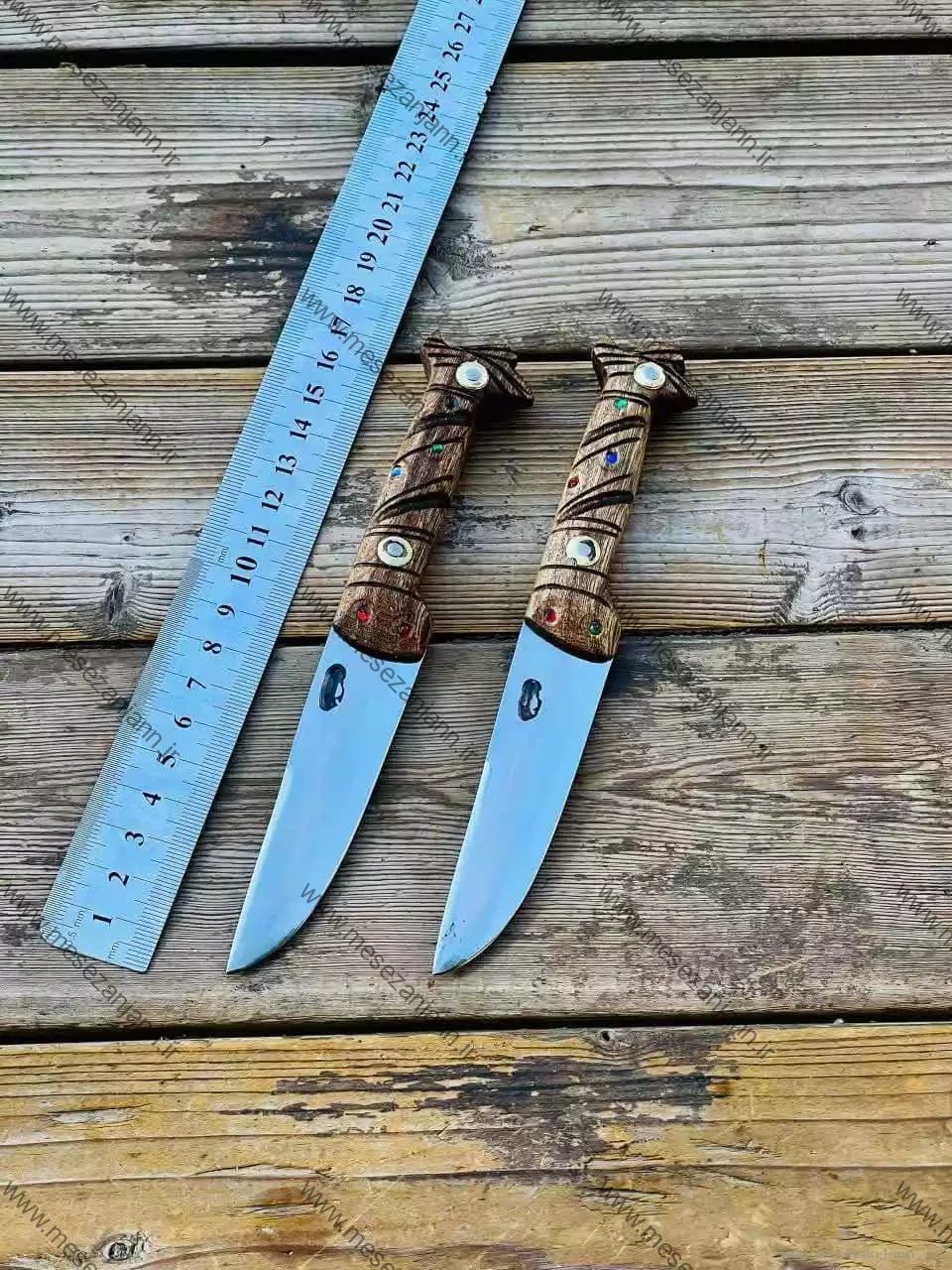 کارد کمری نگین کوب 1 چرم صنعتی دست دوخت