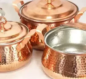 قابلمه مسی شکمی 2 قابلمه مسی شکمی