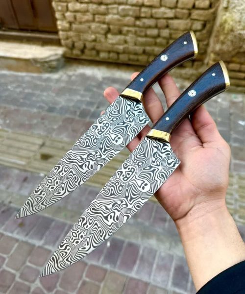 کارد سرآشپز طرح تیغه دمشقی