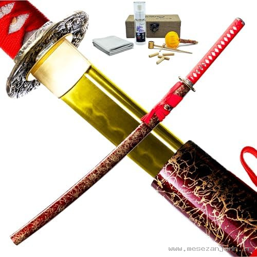 شمشیر سامورایی هامون دار طلایی 1 شمشیر سامورایی هامون دار طلایی