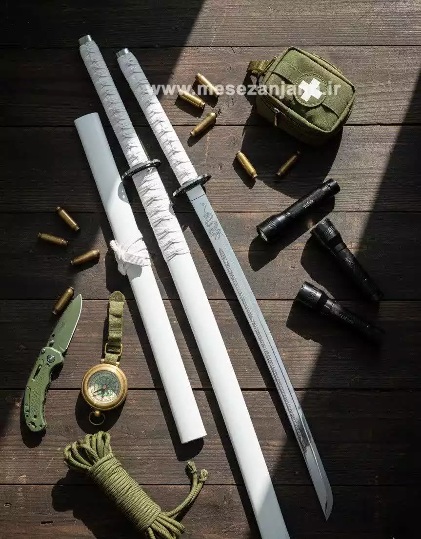 شمشیر سامورایی 1 متری سفید 1 شمشیر سامورایی 1 متری سفید