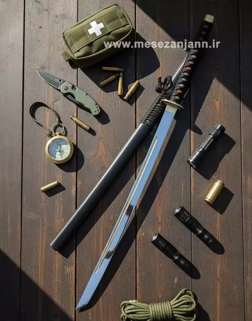 شمشیر سامورایی 8 میل 1 متری سفارشی استاد عباسی 1 شمشیر سامورایی 8 میل 1 متری سفارشی استاد عباسی