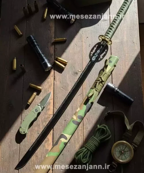 شمشیر سامورایی چریکی ارتشی تیغه ضد زنگ