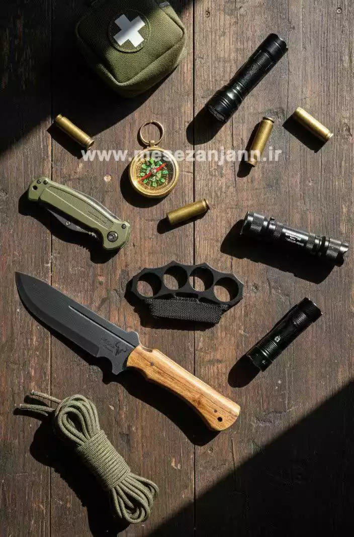 ست تخفیفی پنجه بوکس با چاقوی شکاری M9 1 ست تخفیفی پنجه بوکس با چاقوی شکاری M9