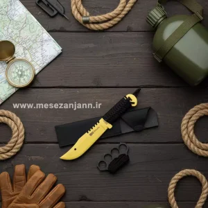 ست تخفیفی طلایی پنجه بوکس و کارد شکاری K320