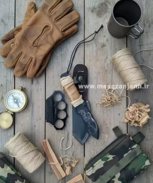 ست تخفیفی پنجه بوکس همراه با چاقوی شکاری K60